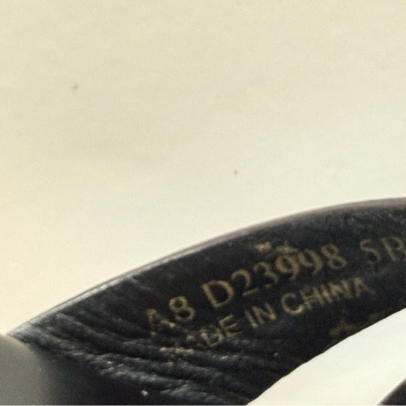 Cole Haan Black Slide Sandals with Gold Accents - Picture 14 of 14